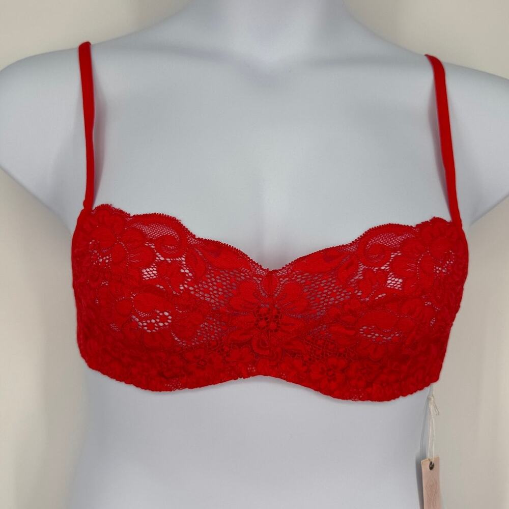 We Are HAH Demi Lace Hook Up Underwire Bra Blood Orange (Red) C 30–38 NWT